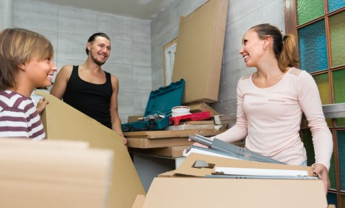 Furniture removals team preparing items for a Westminster property move