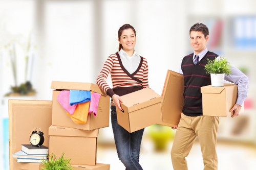 Office removals in Westminster with desks, boxes, and equipment prepared for relocation