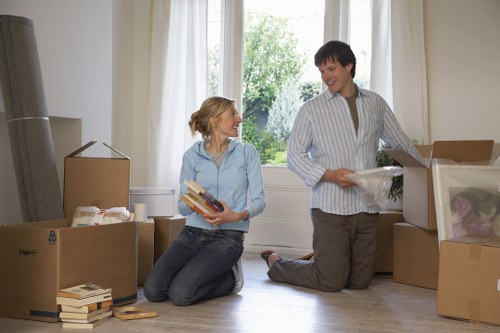 Local Westminster removal team handling boxes and furniture