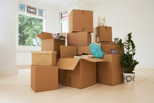 Removal van loading belongings for flat removals in Westminster